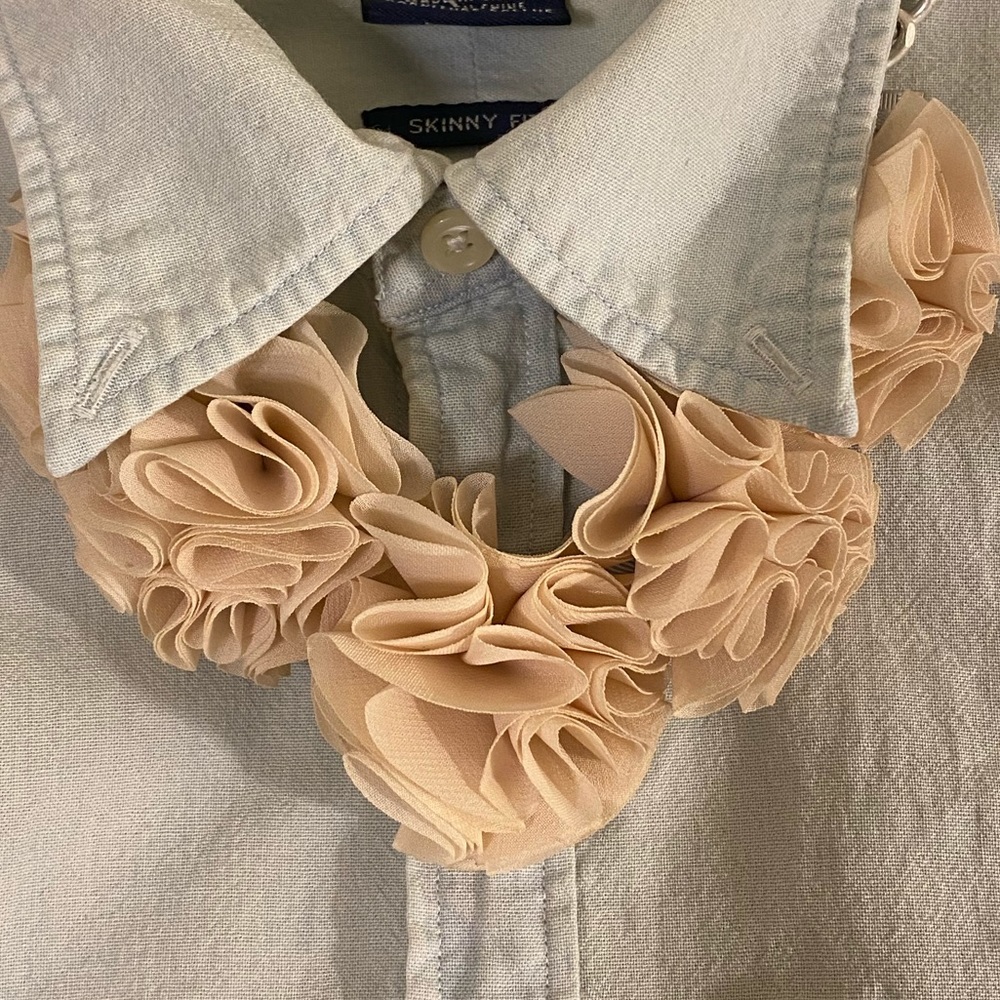 Fabric Flower Collar Necklace
